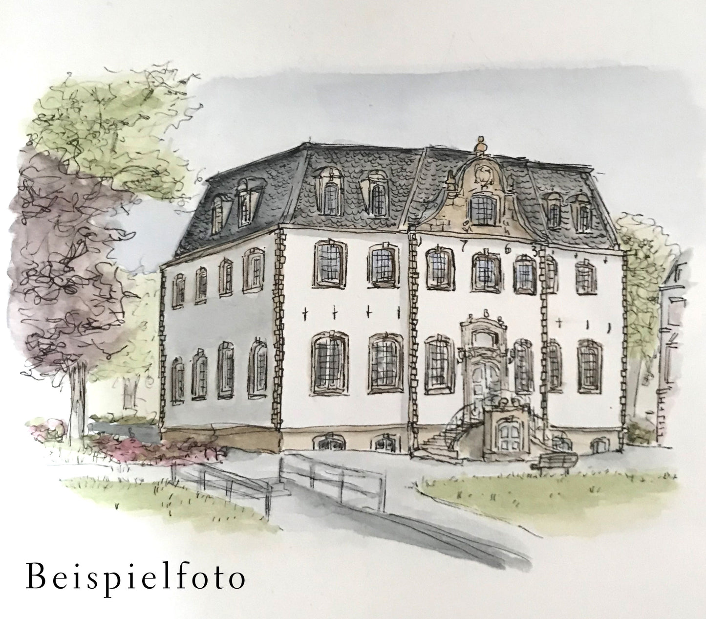Einzigartiger Urban Sketch vom eigenen Haus